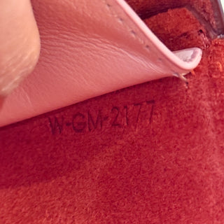 CELINE Red Grained Shiny Calfskin Strap Clutch