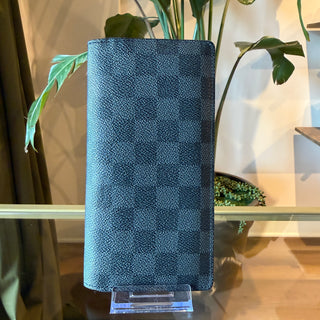 LOUIS VUITTON Brazza Damier Graphite Black Canvas Wallet