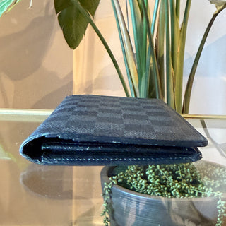 LOUIS VUITTON Brazza Damier Graphite Black Canvas Wallet
