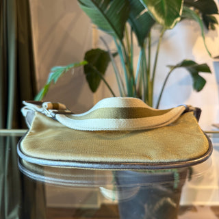 GUCCI Vintage Web Half Moon Gold Mesh Hobo Bag