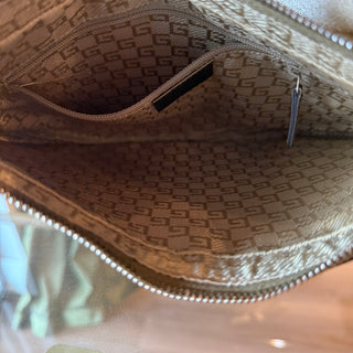 GUCCI Vintage Web Half Moon Gold Mesh Hobo Bag