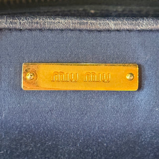 MIU MIU Matelassé Blue Nappa Leather Tote