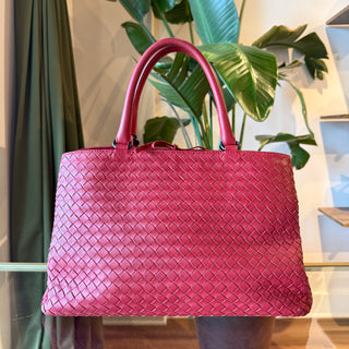 BOTTEGA VENETA Milano Pink Nappa Intrecciato Tote Bag