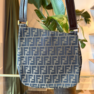 FENDI Medium Zucca Asymmetrical Shoulder Bag