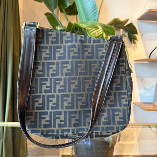 FENDI Medium Zucca Asymmetrical Shoulder Bag