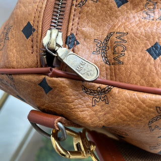 MCM Brown Visetos Leather Boston bag