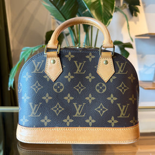 LOUIS VUITTON Alma BB Monogram Brown Canvas Top Handle Bag