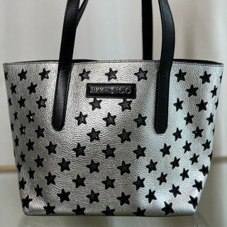 JIMMY CHOO Silver Leather Star Tote bag