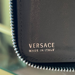 VERSACE Greca Embossed Long Zip Around Wallet