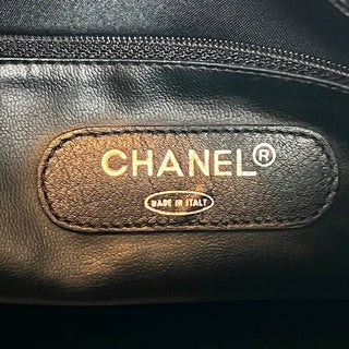 CHANEL Black Lambksin Leather Mattelasse Boston Bag