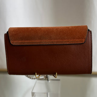 CHLOE Brown Calfskin and Suede Leather Faye Small Crossbody