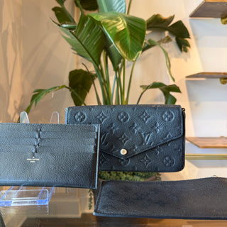 LOUIS VUITTON Black Empreinte Felicie Pochette