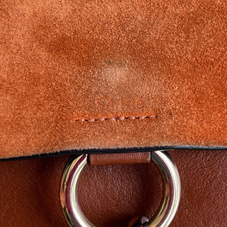 CHLOE Brown Calfskin and Suede Leather Faye Small Crossbody