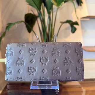MCM Ottomar Klara Two-Fold Silver Calfskin Wallet