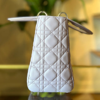 CHRISTIAN DIOR Lady Dior Lilac Cannage Medium Shoulder Bag