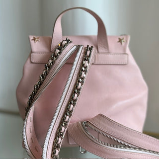 JIMMY CHOO Pink Leather Studded Backpack