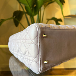 CHRISTIAN DIOR Lady Dior Lilac Cannage Medium Shoulder Bag