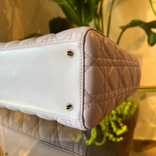 CHRISTIAN DIOR Lady Dior Lilac Cannage Medium Shoulder Bag