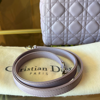 CHRISTIAN DIOR Lady Dior Lilac Cannage Medium Shoulder Bag