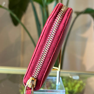 PRADA Red Saffiano Zippy Wallet