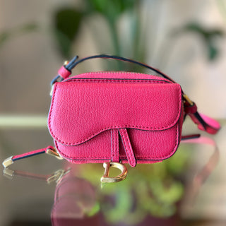 DIOR Goatskin Leather Mini Saddle Belt Pouch Bag