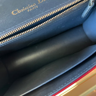 DIOR Red Metallic Microcannage Diorama Small Flap Shoulder Bag