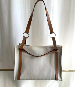 HERMES Toile Cavalier Tote Bag