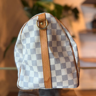 LOUIS VUITTON Speedy Bandouliere 35 Damier Azur Canvas Satchel
