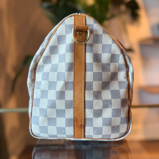 LOUIS VUITTON Speedy Bandouliere 35 Damier Azur Canvas Satchel