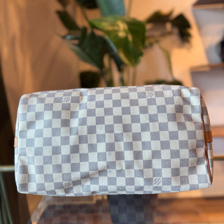 LOUIS VUITTON Speedy Bandouliere 35 Damier Azur Canvas Satchel