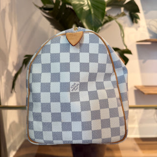 LOUIS VUITTON Speedy 30 Damier Azur Canvas Satchel
