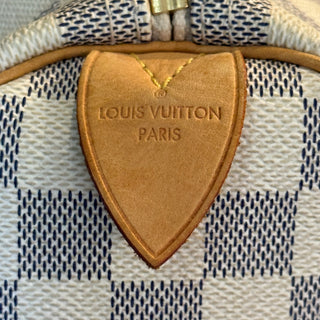 LOUIS VUITTON Speedy 30 Damier Azur Canvas Satchel
