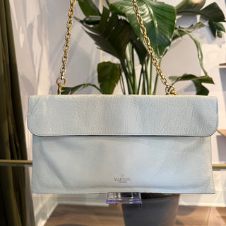 VALENTINO White Foldover Shoulder Bag