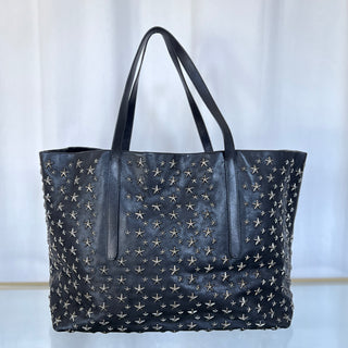 JIMMY CHOO Black Leather Star Pimlico Tote Bag