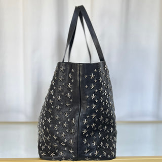 JIMMY CHOO Black Leather Star Pimlico Tote Bag