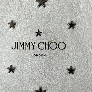 JIMMY CHOO White Leather Star Studded Tote Bag