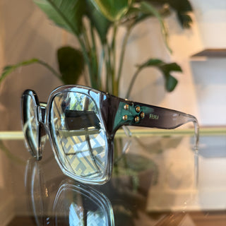 FENDI 0404/S KB77Y Gray Ombre Transparent Oversized Sunglasses