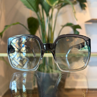 FENDI 0404/S KB77Y Gray Ombre Transparent Oversized Sunglasses