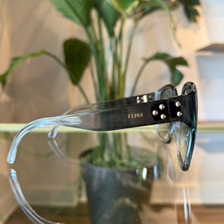 FENDI 0404/S KB77Y Gray Ombre Transparent Oversized Sunglasses