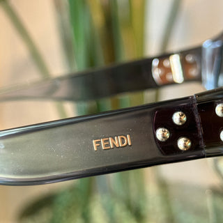 FENDI 0404/S KB77Y Gray Ombre Transparent Oversized Sunglasses