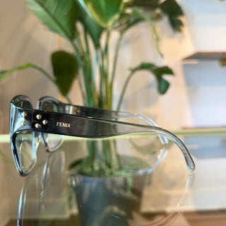 FENDI 0404/S KB77Y Gray Ombre Transparent Oversized Sunglasses