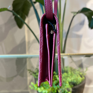GUCCI Red Microguccissima Wallet On Strap