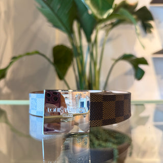 LOUIS VUITTON Damier Ebene Canvas LV Paris Buckle Belt