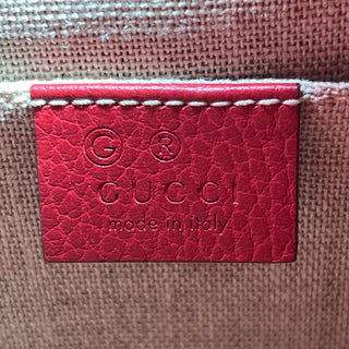 GUCCI Red Dollar Calfskin GG Interlocking Flap Small Shoulder Bag