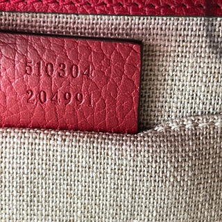 GUCCI Red Dollar Calfskin GG Interlocking Flap Small Shoulder Bag