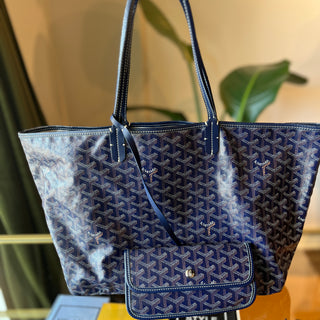 GOYARD Navy Blue Saint Louis PM Tote Bag