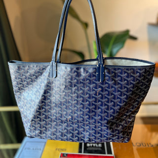 GOYARD Navy Blue Saint Louis PM Tote Bag