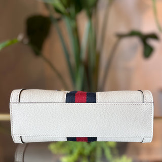 GUCCI Ophidia Top Handle Bag GG Supreme Canvas Web Stripe Bag