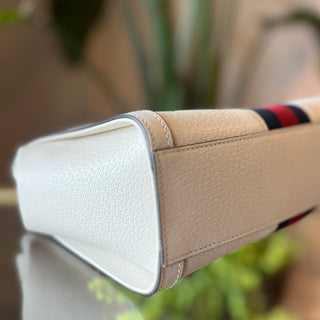 GUCCI Ophidia Top Handle Bag GG Supreme Canvas Web Stripe Bag