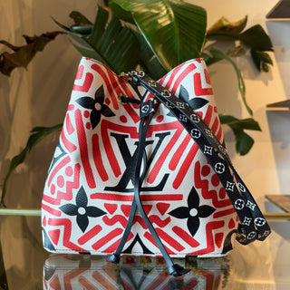 LOUIS VUITTON NoeNoe MM Red Giant Monogram Crafty Canvas Bucket Bag